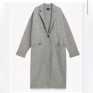 Theory FINE AVALON Cashmere Blend Long Cardigan Sweater Grey